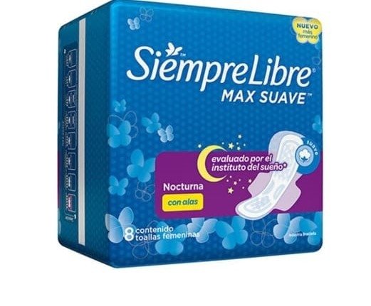 TOALLITAS FEM SIEMPRE LIBRE NOCT.MAX SVE C/A X8